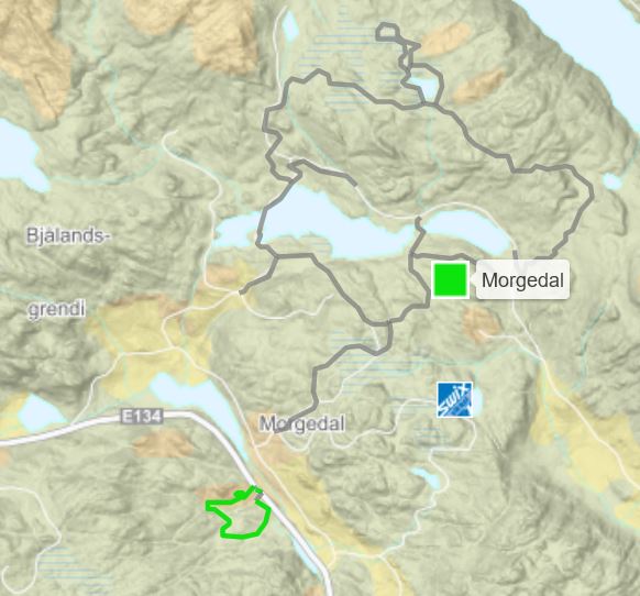 Kart skiløyper i Morgedal
